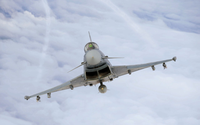 Fighter jet flying above clouds #5 free wallpaper - medium preview image