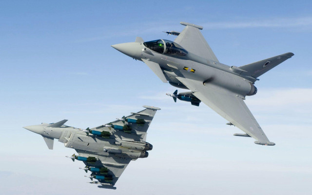 Fighter jets flying formation sky #2 free wallpaper - medium preview image