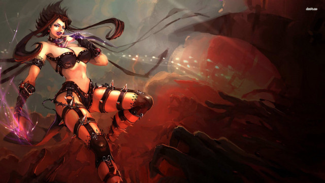 Woman cosplay cave sword demon free wallpaper - medium preview image