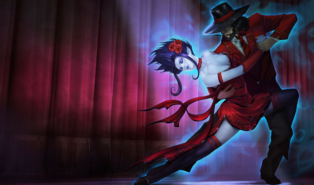 Dancing couple room curtains red free wallpaper for desktop - medium preview image
