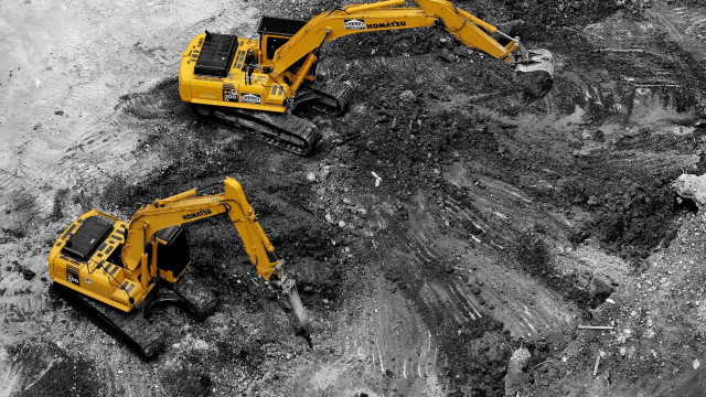 Black white yellow machines dirt free wallpaper - medium preview image