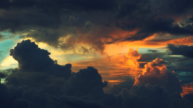 Cloudy sky plane sun peeking free wallpaper - medium preview image