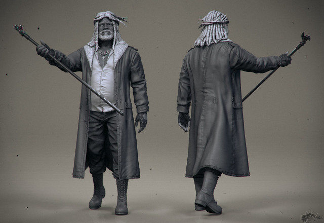 Two statues men long hair free wallpaper - medium preview image