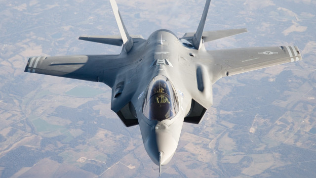 Fighter jet flying sky trees free wallpaper - medium preview image