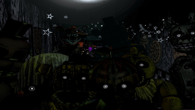 Dark room clock cat stars free wallpaper - medium preview image