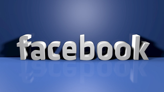 Facebook logo white blue reflection free wallpaper - medium preview image