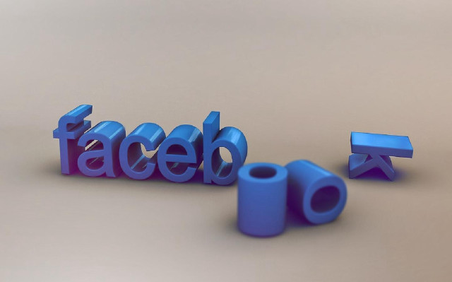 Blue 3d facebook objects table free wallpaper - medium preview image