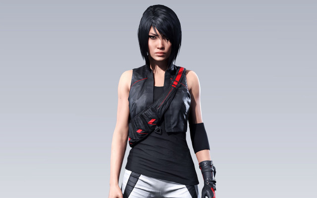 Woman black top silver pants free wallpaper - medium preview image