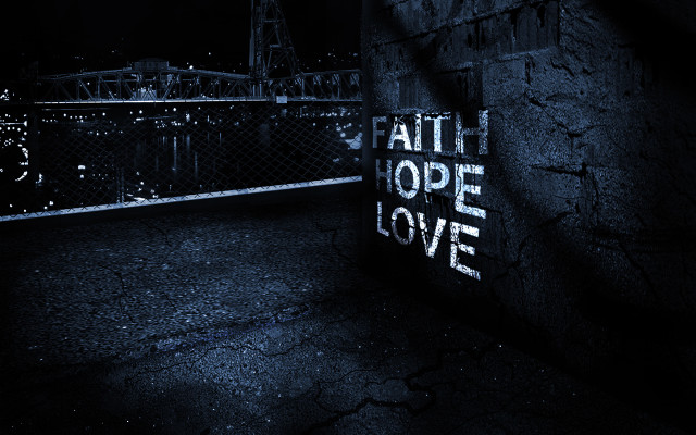 Faith hope love wall dark free wallpaper - medium preview image