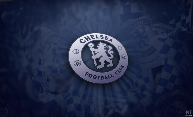 Chelsea emblem blue background white free wallpaper - medium preview image