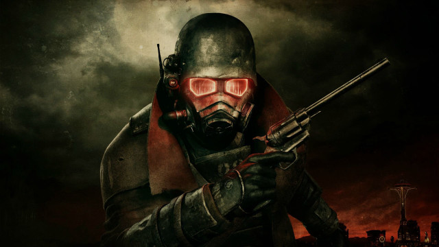 Man gas mask gun city #3 free wallpaper - medium preview image