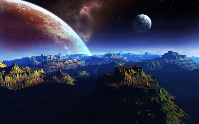 Planet distant star system computer free wallpaper - medium preview image