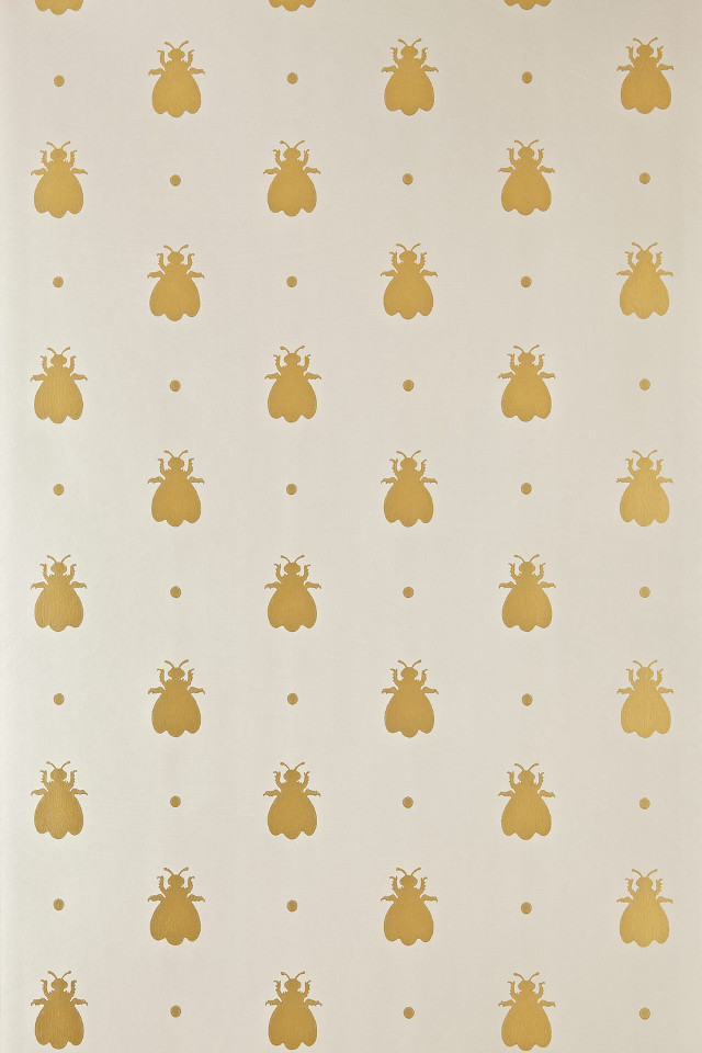 Yellow flowers wall pattern white free wallpaper - medium preview image