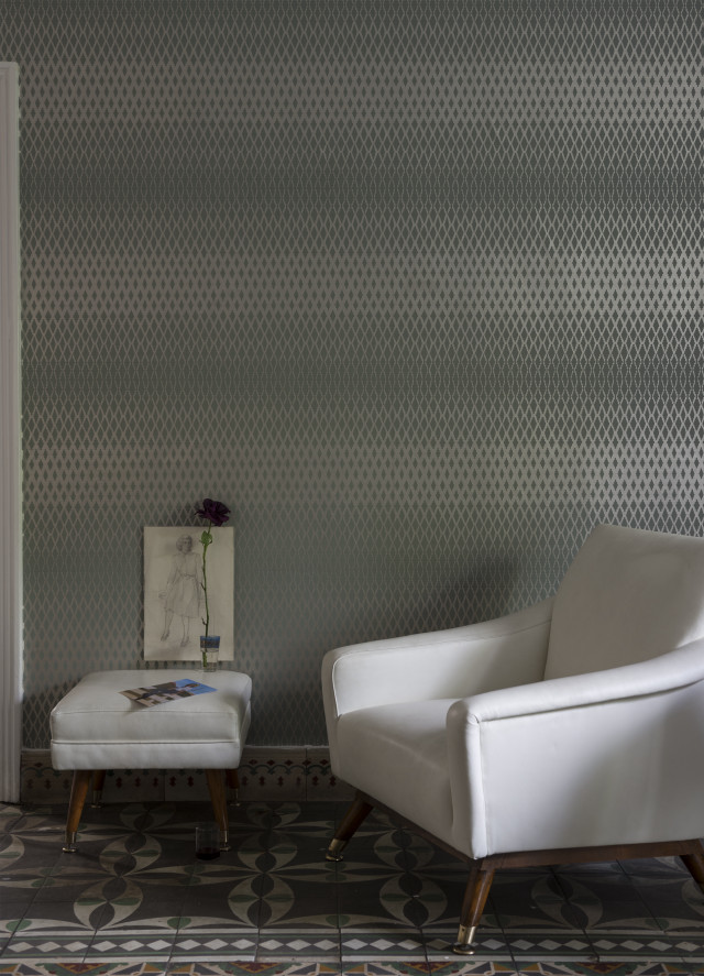 White chair foot stool patterned free wallpaper - medium preview image