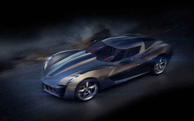 Silver black sports car night free wallpaper - medium preview image
