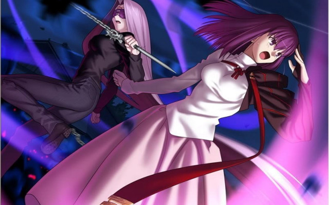 Anime characters swords purple background #2 free wallpaper - medium preview image