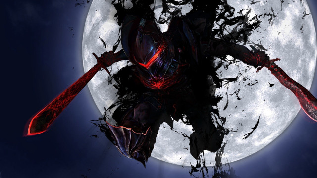 Demonic fullmoon bloodied claws hunter free wallpaper - medium preview image