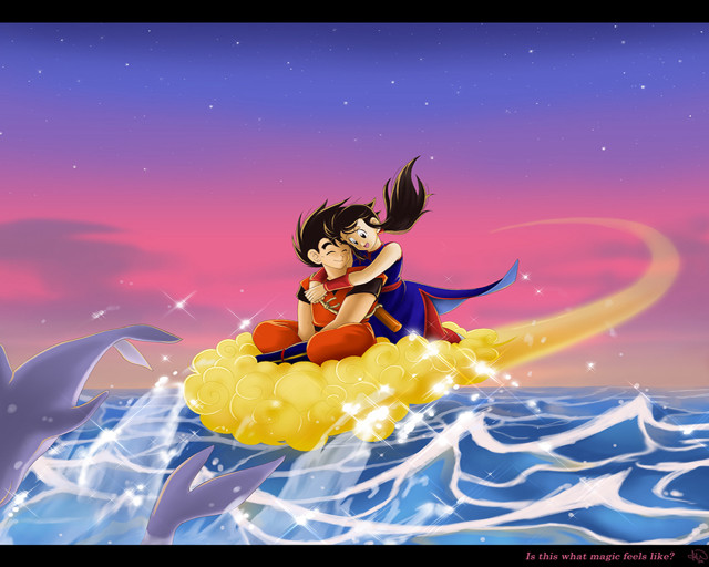 Couple banana boat ocean dolphins free wallpaper - medium preview image