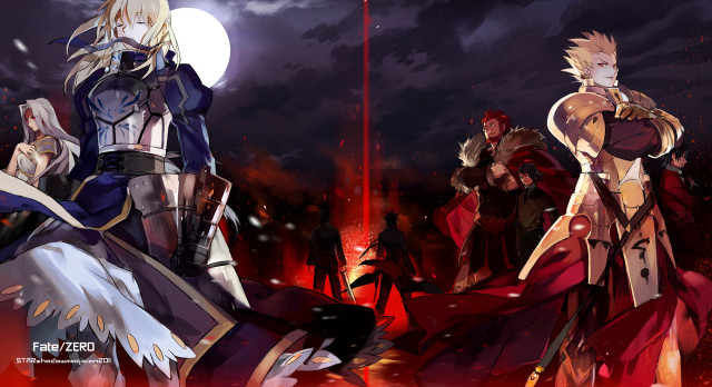 Anime characters full moon bloodstains free wallpaper - medium preview image