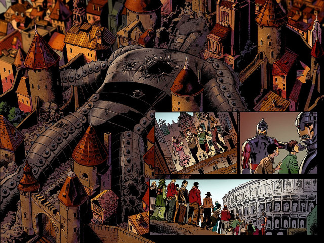 Giant robot city comic book free wallpaper - medium preview image