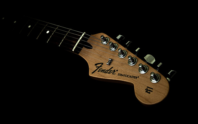 Guitar neck closeup black background #2 free wallpaper - medium preview image