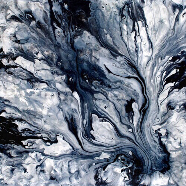 Black white swirl blue ocean free wallpaper - medium preview image