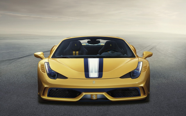 Yellow sports car black stripe #3 free wallpaper - medium preview image