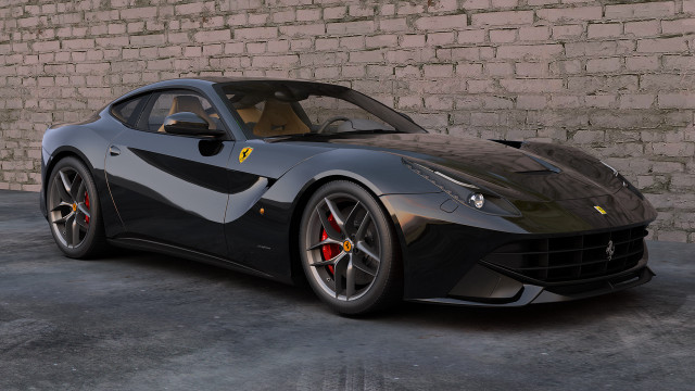 Black sports car brick wall #6 free wallpaper - medium preview image