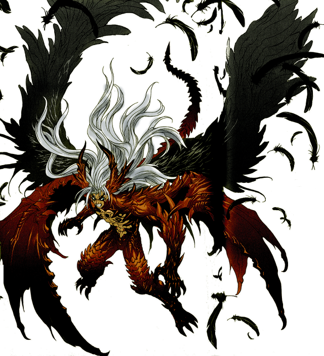 Dragon white hair black wings free wallpaper - medium preview image