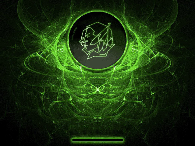 Green abstract background black circle #2 free wallpaper - medium preview image