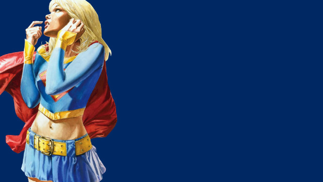 Supergirl woman cellphone redcape bluebackground free wallpaper - medium preview image