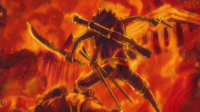 Man sword fire demon back #2 free wallpaper - medium preview image
