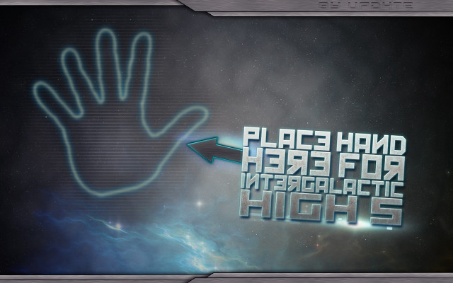 Hand glowing light horizon aurora free wallpaper - medium preview image