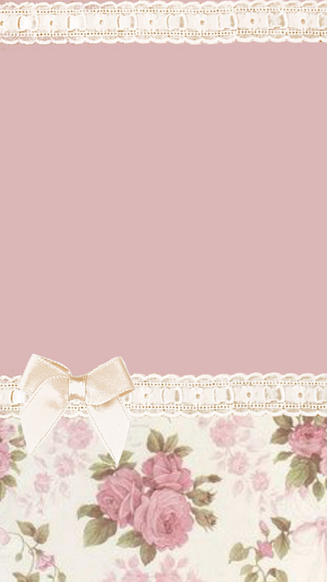 Pink white floral background bow free wallpaper - medium preview image