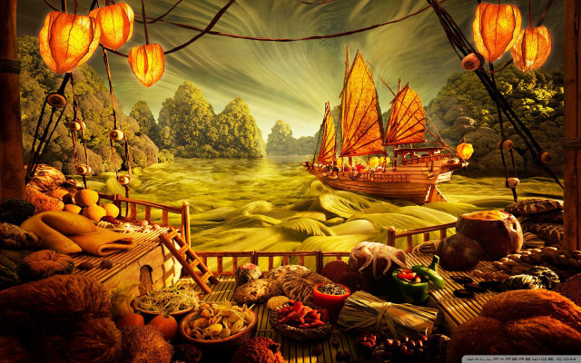 Boat sails room food decorations free wallpaper - medium preview image