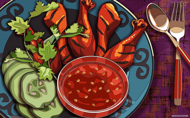 Plate food fork vegetables dingyunpeng free wallpaper - medium preview image