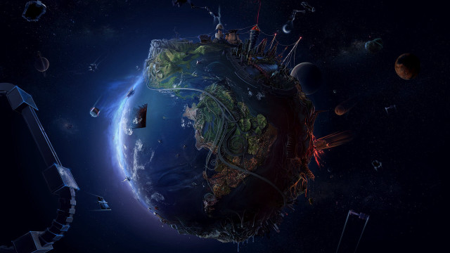 Space station earth satellite background #2 free wallpaper - medium preview image
