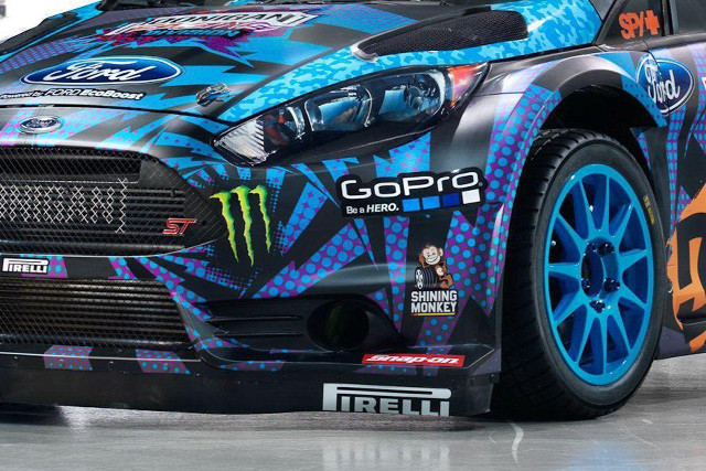 Car monster design blue orange free wallpaper - medium preview image
