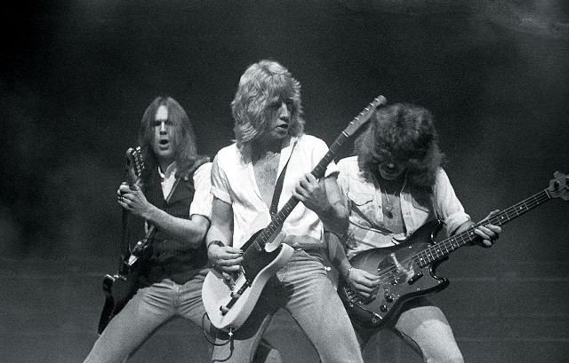 Guitarists performing stage black white free wallpaper - medium preview image