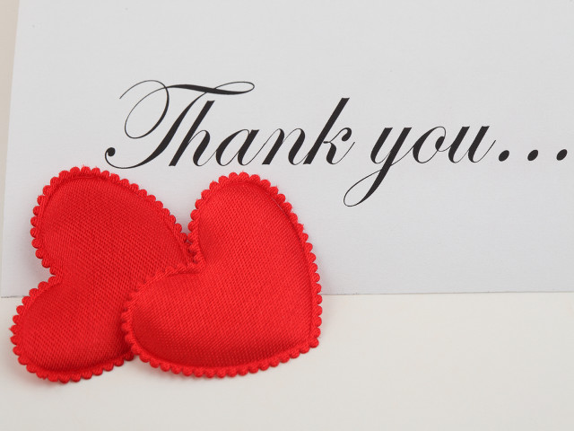 Red hearts thank you card free wallpaper - medium preview image