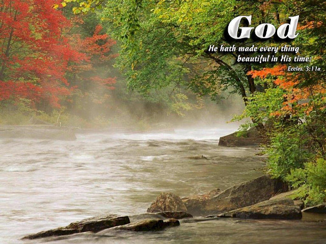 River bible verse autumn forest #2 free wallpaper - medium preview image