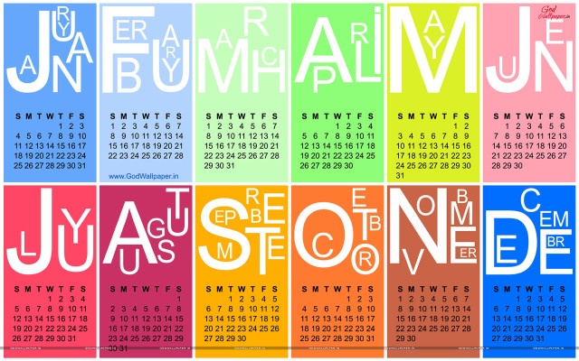 Calendar colorful background july december free wallpaper - medium preview image