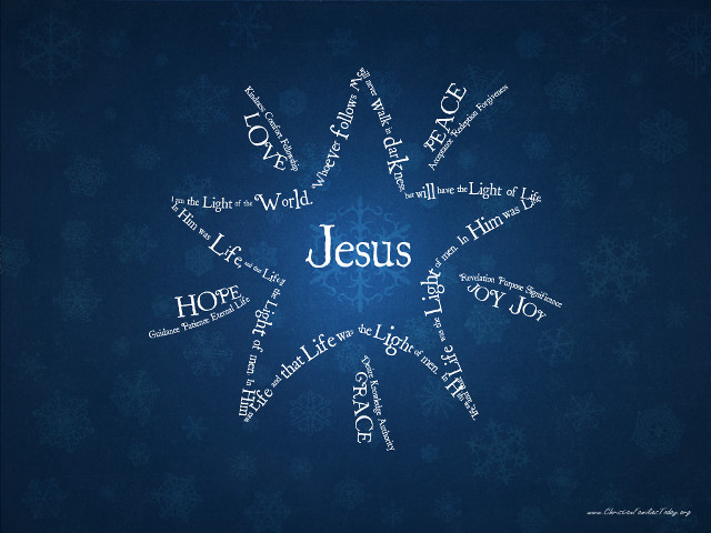 Snowflake jesus mosaic snowflakes blue free wallpaper - medium preview image