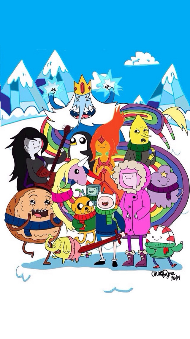 Cartoon characters snow mountain blue free wallpaper - medium preview image