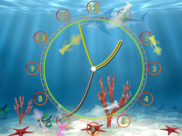 Underwater sea theme clock corals free wallpaper - medium preview image