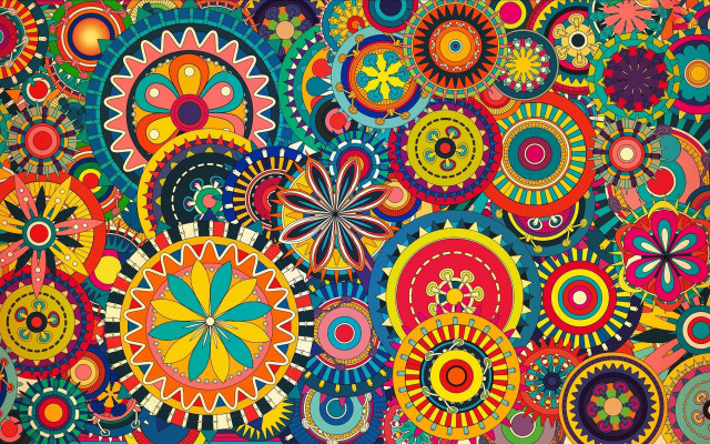 Colorful painting shapes black background free wallpaper - medium preview image
