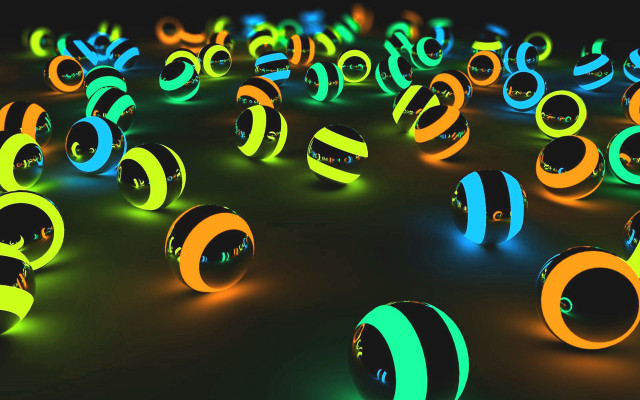 Glowing balls black background white free wallpaper - medium preview image