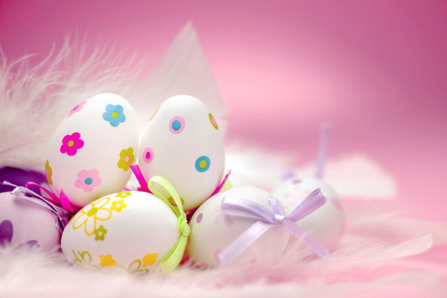 White eggs colorful designs purple free wallpaper - medium preview image