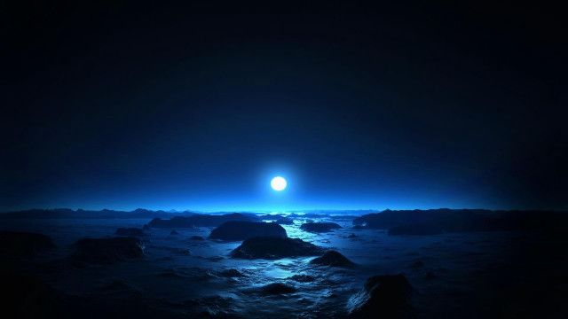 Bright blue ball dark ocean #2 free wallpaper - medium preview image