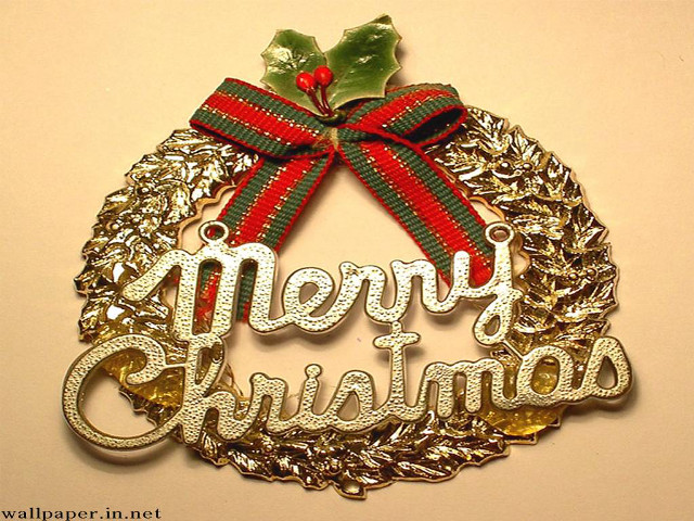 Christmas ornament holly wreath merry free wallpaper - medium preview image